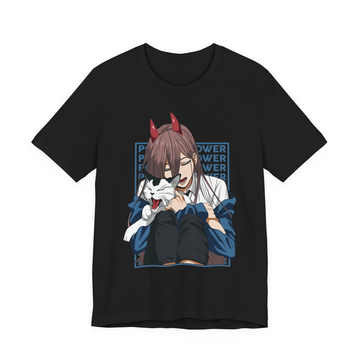 Power & Meowy Blue Frame Anime Shirt