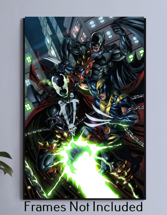 Batman Spawn Vs Wolverine Wall Art