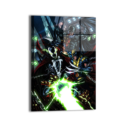 Batman Spawn Vs Wolverine Wall Art