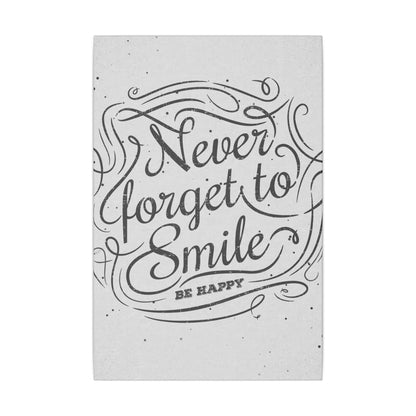 Never Forget to Smile Inspirational Wall Art on premium canvas, acrylic, and metal – front view