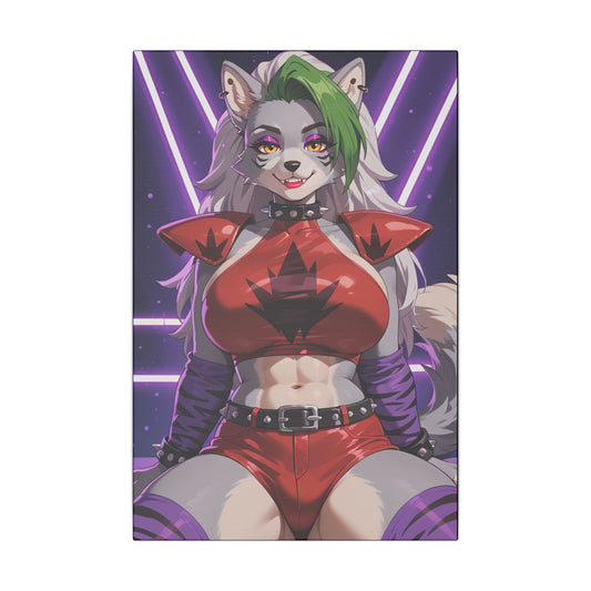 Sexy Roxanne Wolf Wall Art on premium canvas, acrylic, and metal – front view featuring Roxanne Wolf from Five Nights at Freddy’s