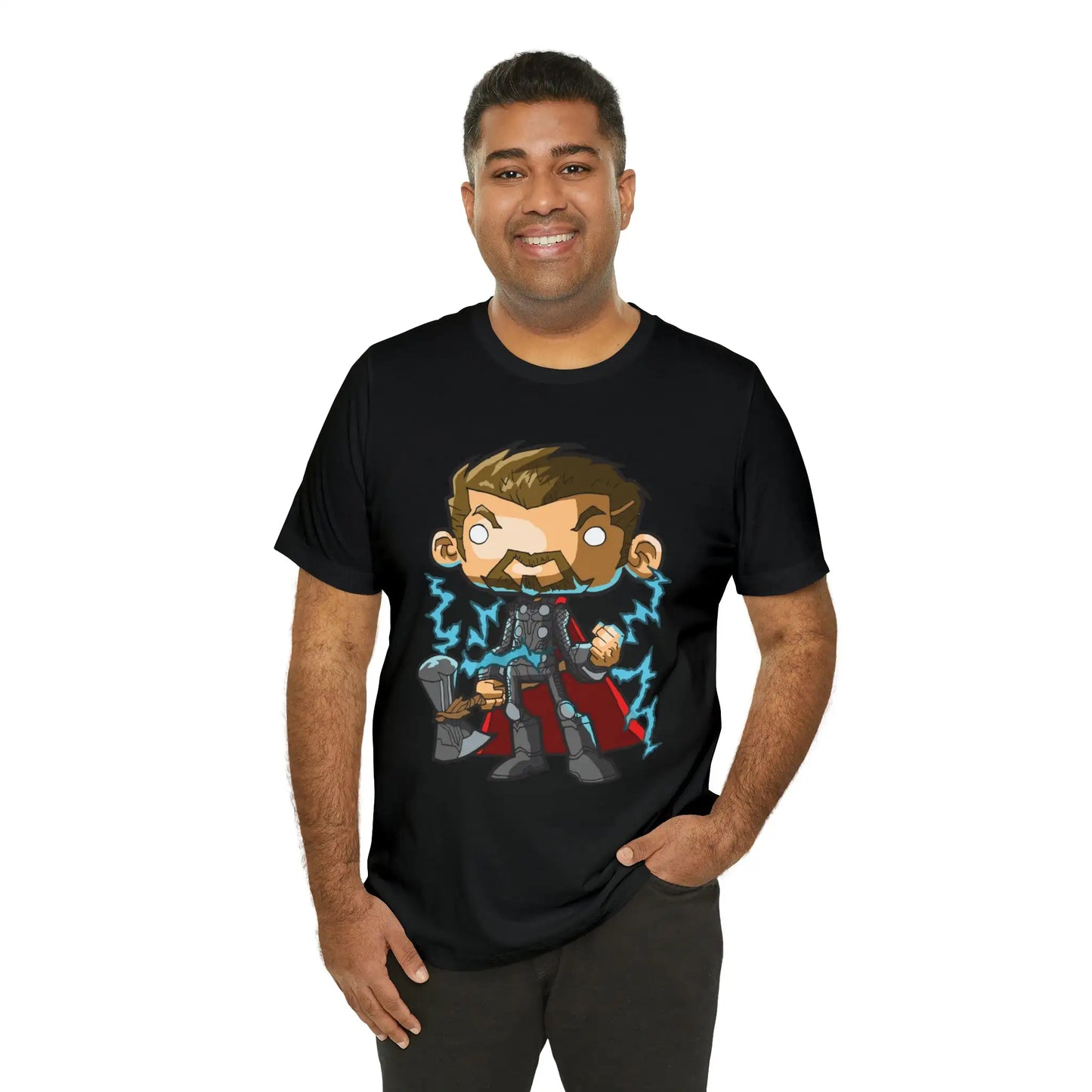 Thor Lightening and Hammer Avengers T-Shirt Cartoon Parody Tee Unisex For Men and Women