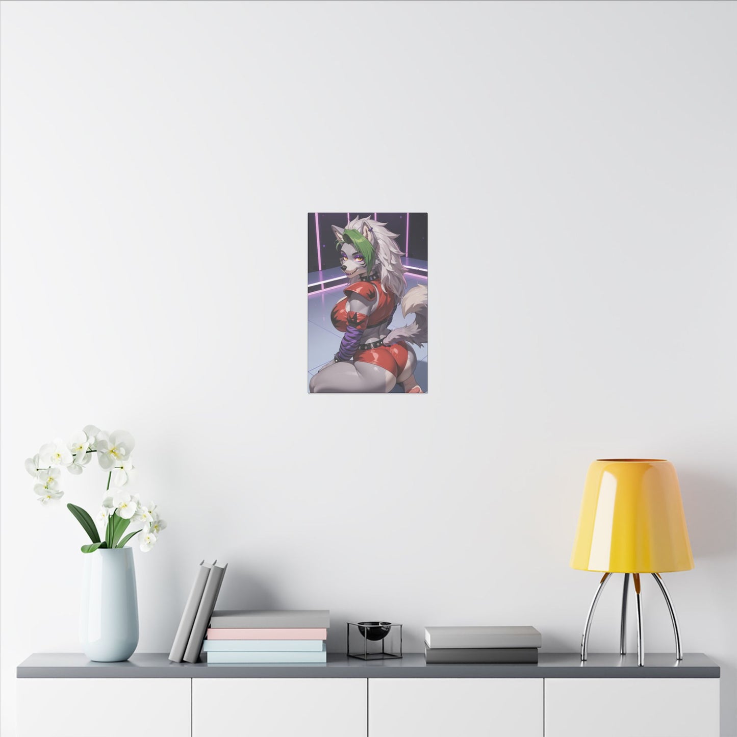 Sexy Roxanne Wolf Wall Art on premium canvas, acrylic, and metal – front view featuring Roxanne Wolf from Five Nights at Freddy’s