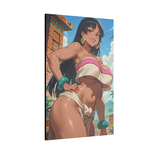Chel Wall Art on premium canvas, acrylic, and metal – side view featuring Chel from The Road to El Dorado