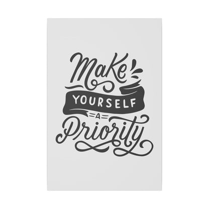 "Make Your Life a Priority Inspirational Wall Art on premium canvas, acrylic, and metal – front view"

