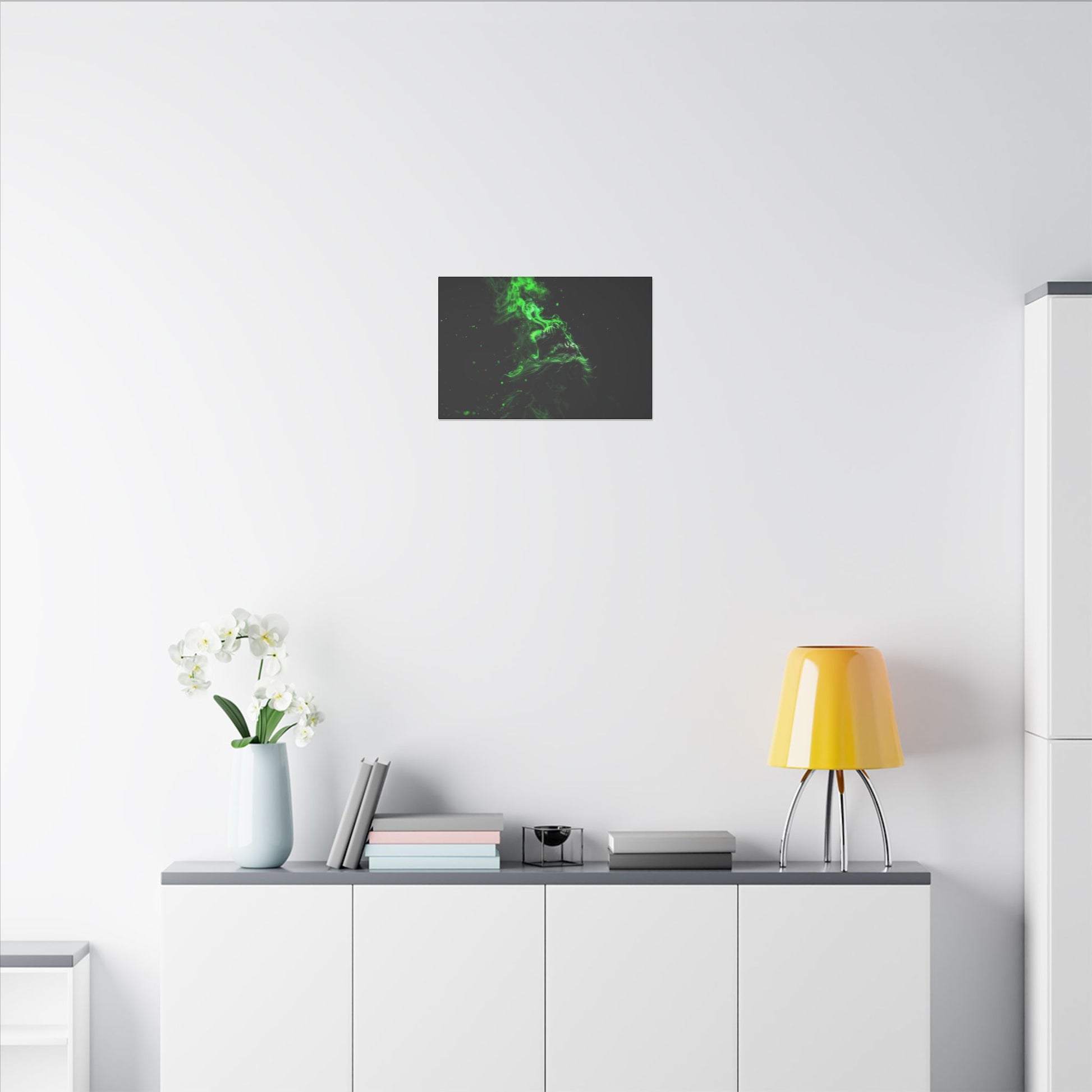 "Lion Breathing Smoke Wall Art on premium canvas, acrylic, and metal – front view"
