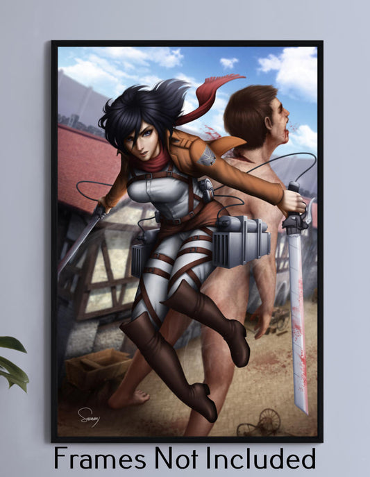 Mikasa Titan Attack on Titan Wall Art