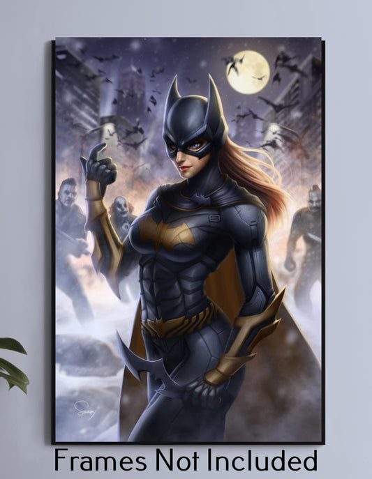 Batgirl battles Clowns Wall Art