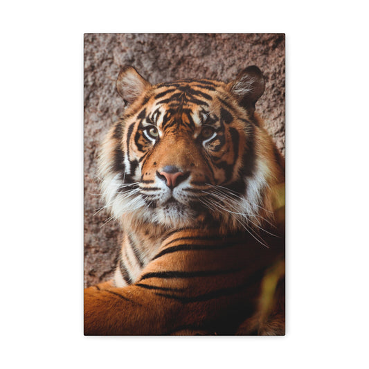 Untamed Grace – Majestic Tiger Wall Art on canvas, acrylic, and metal – front view featuring a powerful and detailed tiger portrait.
