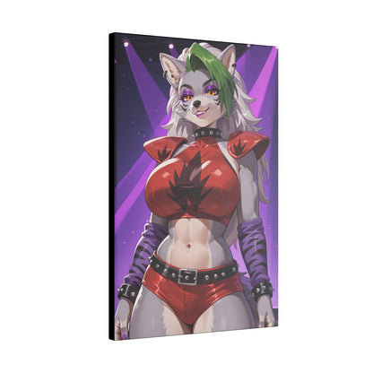 Sexy Roxanne Wolf Wall Art on premium canvas, acrylic, and metal – front view featuring Roxanne Wolf from Five Nights at Freddy’s