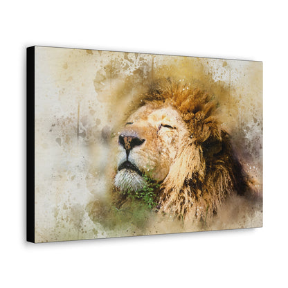 "King of the Wild – Majestic Lion Wall Art on canvas, acrylic, and metal – front view featuring a powerful and detailed lion portrait."
