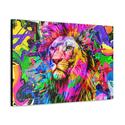 Pastel Majesty – Soft-Toned Lion Wall Art on canvas, acrylic, and metal – front view featuring a beautifully painted lion in delicate pastel hues.