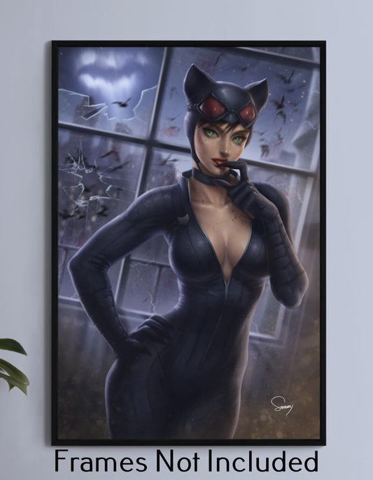 Catwoman Break in and purr Wall Art