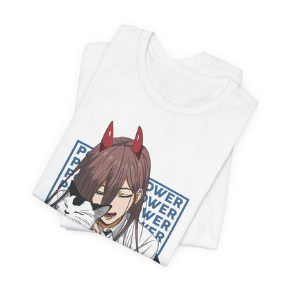 Power & Meowy Blue Frame Anime Shirt
