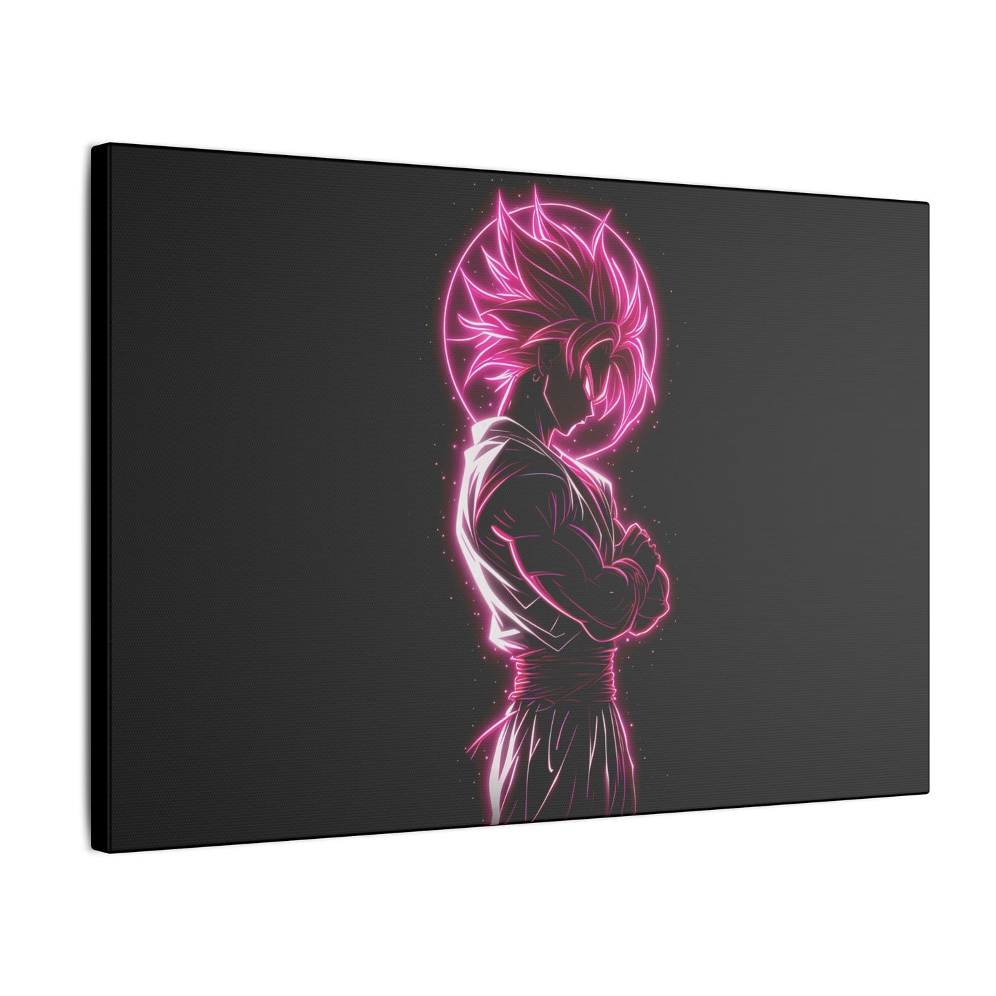 "Goku Rose Wall Art on premium canvas, acrylic, and metal – front view featuring iconic Dragon Ball Goku with a rose motif"

