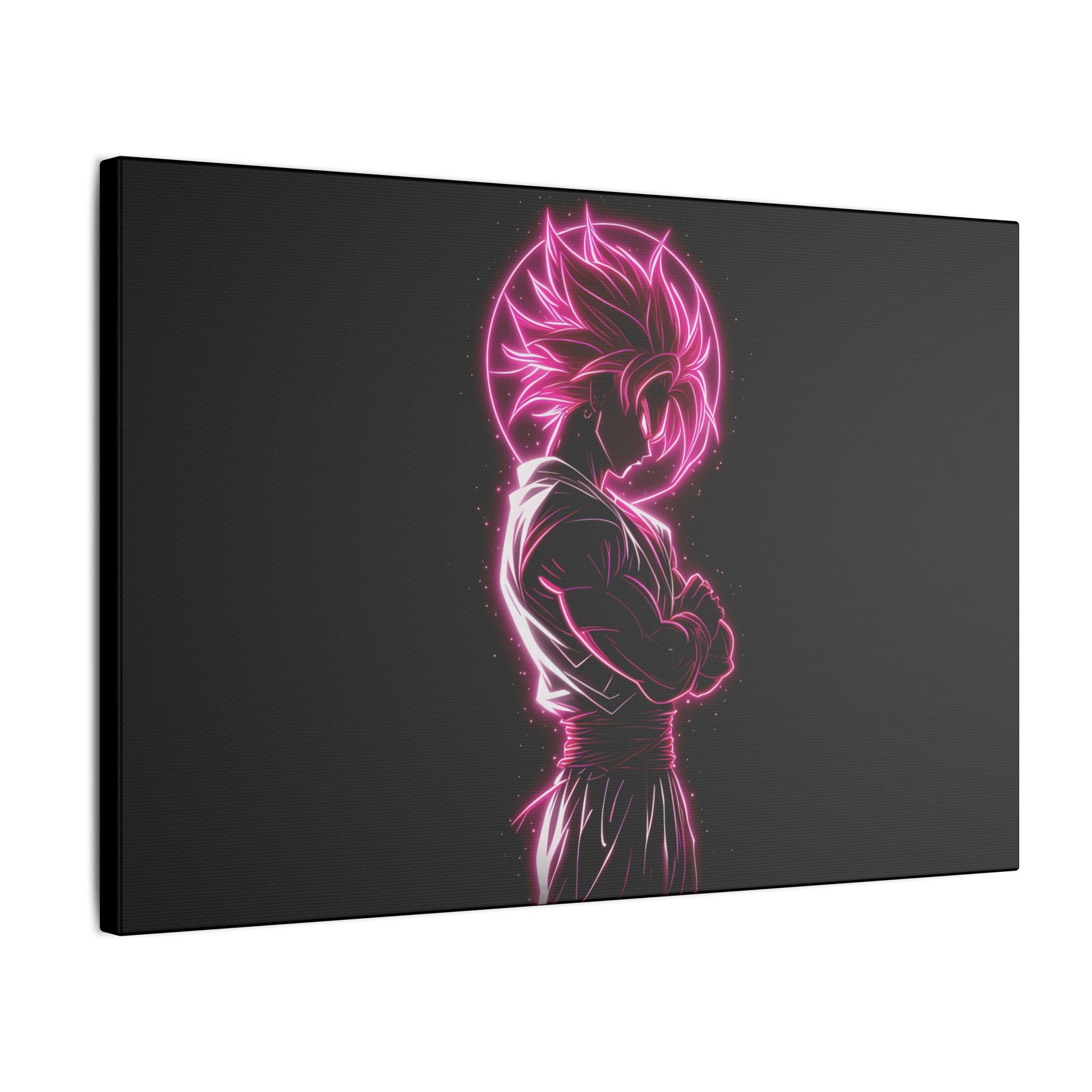 "Goku Rose Wall Art on premium canvas, acrylic, and metal – front view featuring iconic Dragon Ball Goku with a rose motif"

