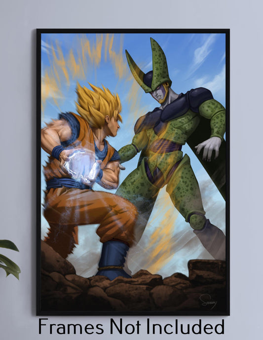 Might of Cell Vs Goku Wall Art