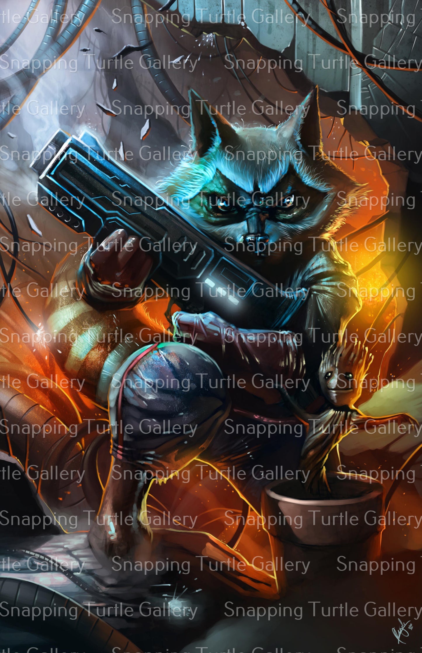 Rocket Raccoon and Groot - Snapping Turtle Gallery