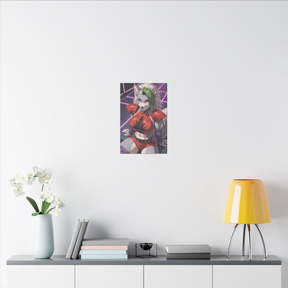 Sexy Roxanne Wolf Wall Art on premium canvas, acrylic, and metal – front view featuring Roxanne Wolf from Five Nights at Freddy’s