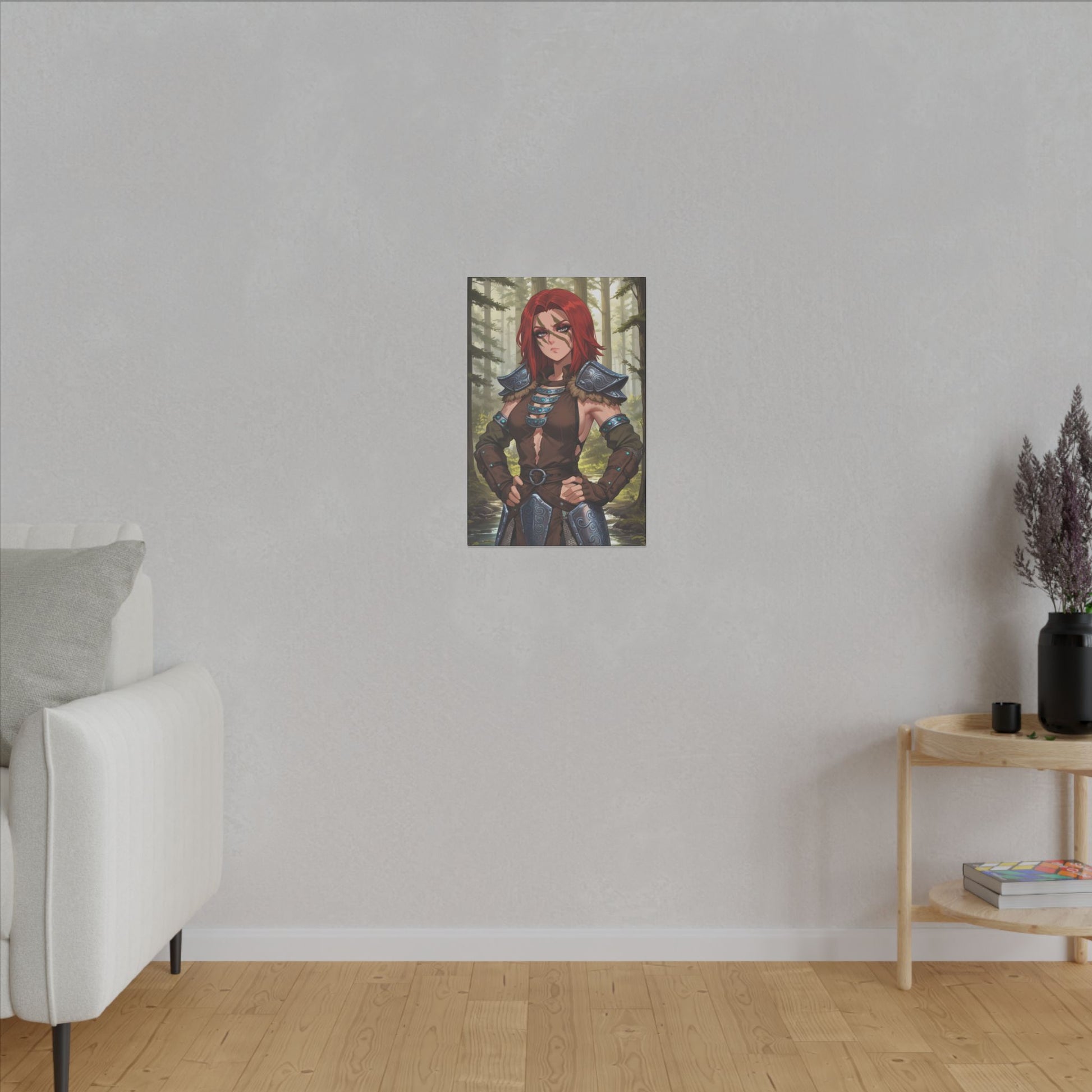 Aela the Huntress Viking Wall Art on premium canvas, acrylic, and metal – front view featuring Aela from Skyrim