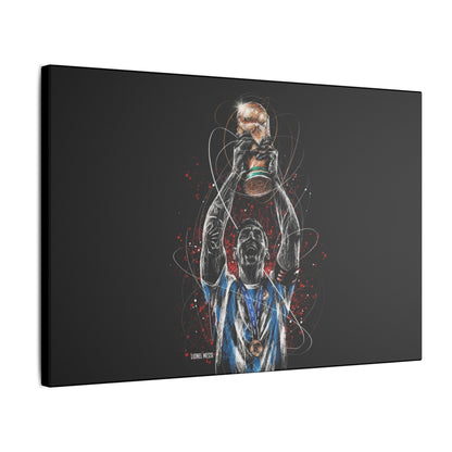 "Lionel Messi Wall Art on premium canvas, acrylic, and metal – front view featuring iconic football legend Lionel Messi"

