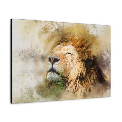 "King of the Wild – Majestic Lion Wall Art on canvas, acrylic, and metal – front view featuring a powerful and detailed lion portrait."
