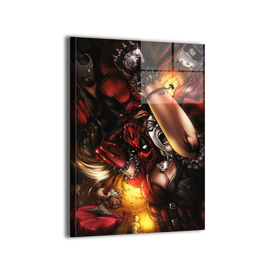 Harley Quinn vs Deadpool Wall Art