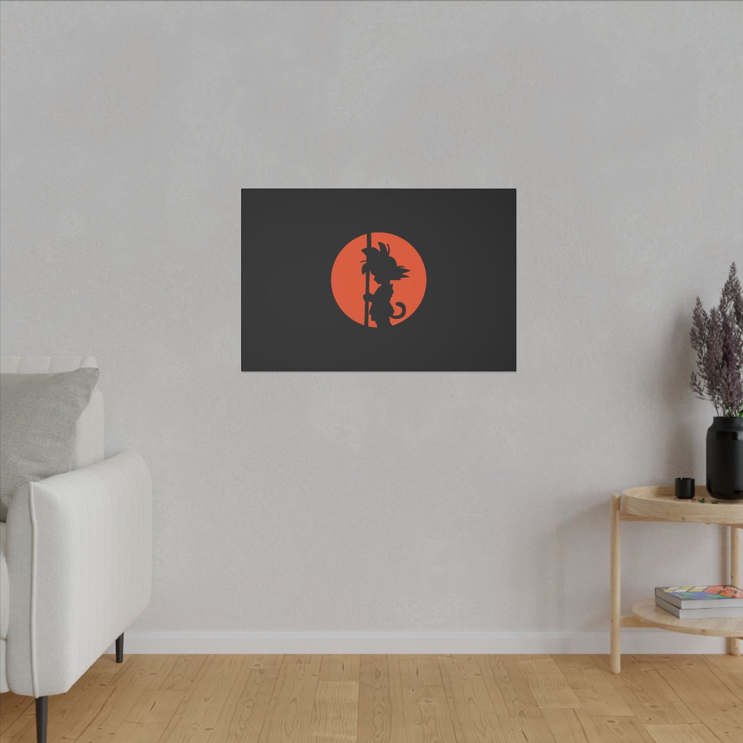 "Kid Goku Wall Art on premium canvas, acrylic, and metal – front view featuring iconic young Goku"
