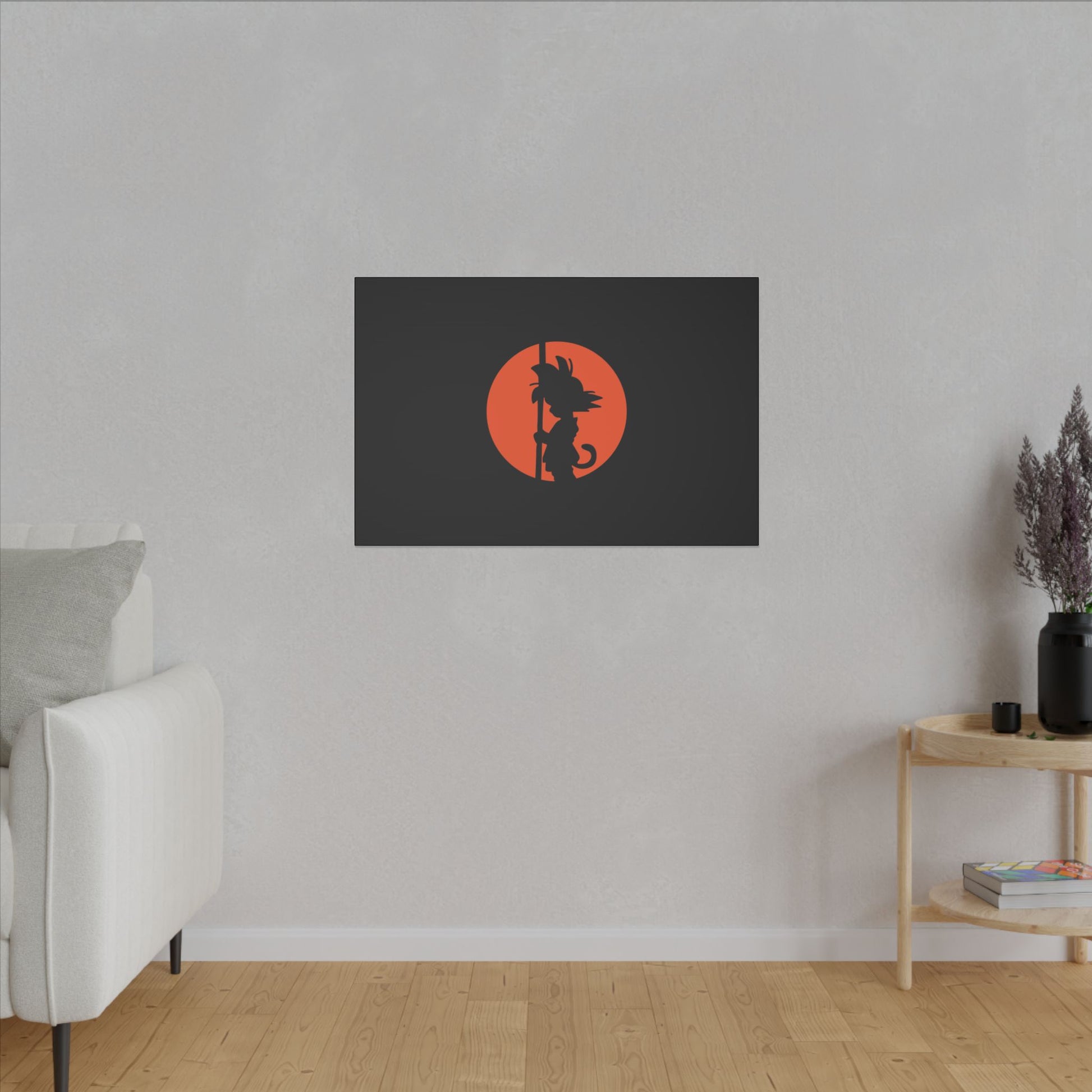 "Kid Goku Wall Art on premium canvas, acrylic, and metal – front view featuring iconic young Goku"
