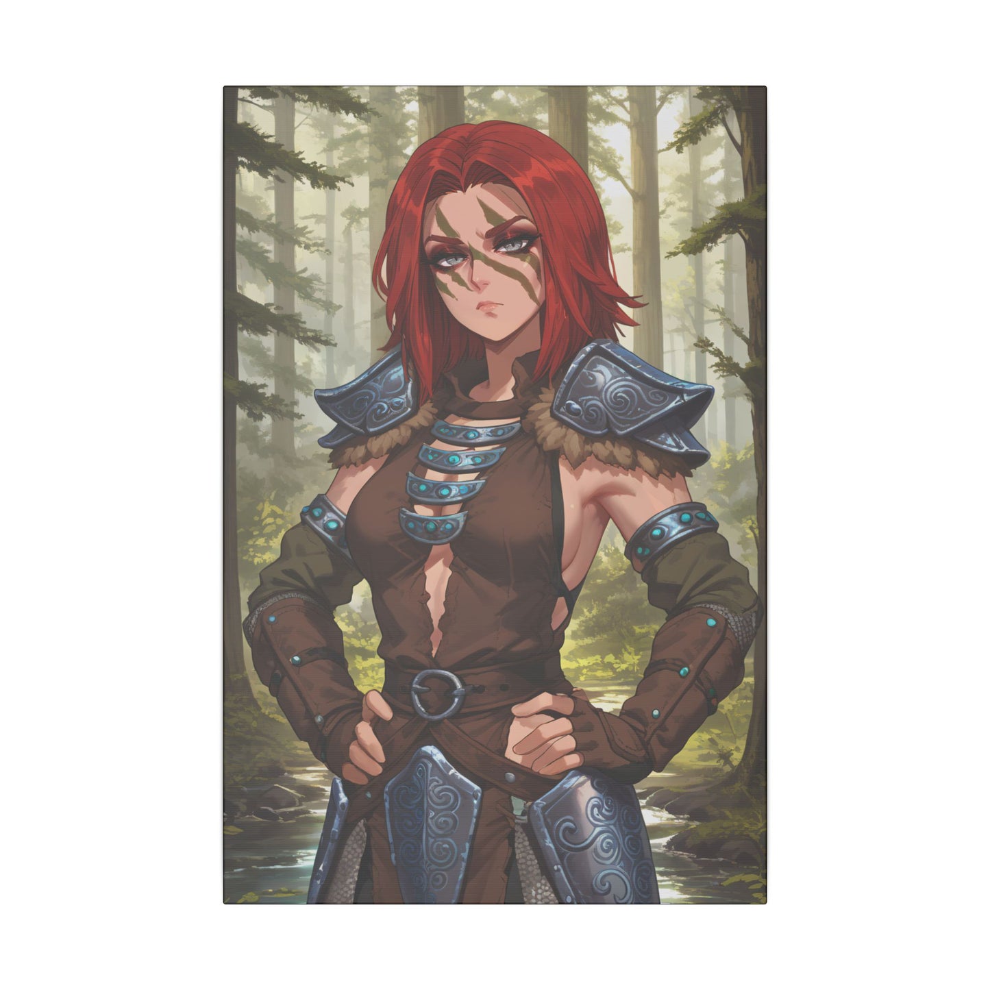 Aela the Huntress Viking Wall Art on premium canvas, acrylic, and metal – front view featuring Aela from Skyrim