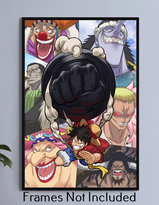 The Pirate Captains Vs Luffy Wall Art