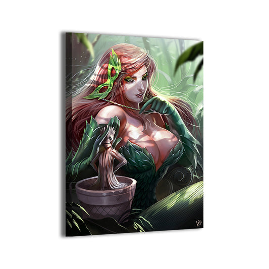 Poison Ivy and Baby Groot Wall Art