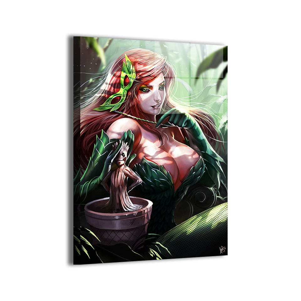 Poison Ivy and Baby Groot Wall Art