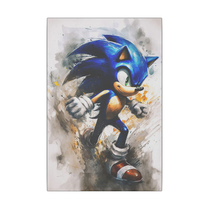 "Sonic the Hedgehog Retro Pop Art Wall Art on premium canvas, acrylic, and metal – front view featuring bold retro design"
