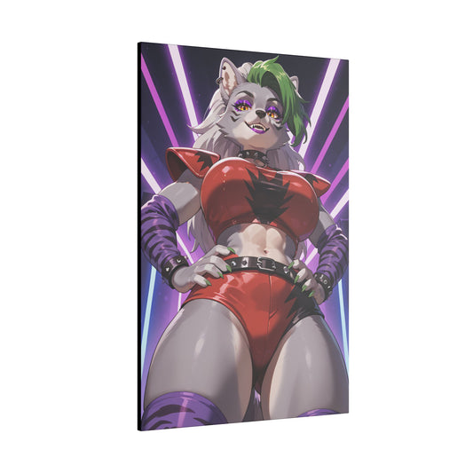 Sexy Roxanne Wolf Wall Art on premium canvas, acrylic, and metal – front view featuring Roxanne Wolf from Five Nights at Freddy’s