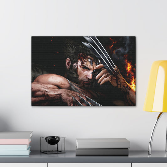 Unleash the rage of Adamantium Fury, a powerful Wolverine with claws out wall print. Available on canvas, acrylic & metal. Shop now at STG Collection!