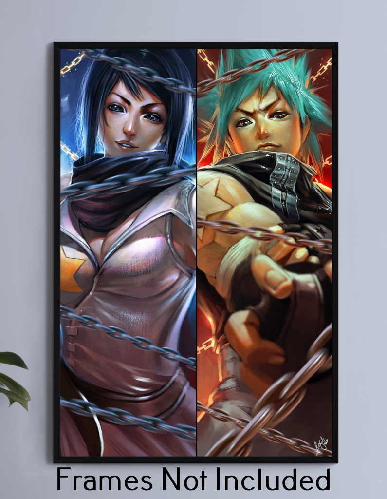 Black Star and Tsubaki Wall Art