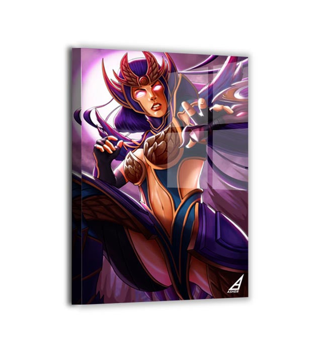 Diana Moonblade Ascendant League of Legends glossy acrylic print, art by Ben Asher.