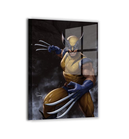 Room mockup—Adamantium Berserker framed on wall; bold X-Men-inspired décor centerpiece.