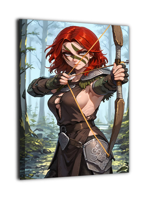 Huntress of the North Wall Art Canvas Print – Fantasy Archer Warrior Artwork