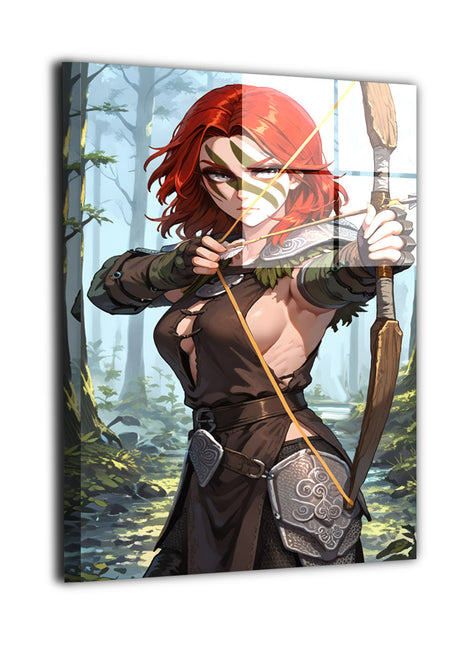 Huntress of the North Wall Art Metal Print – Fantasy Archer Warrior Artwork