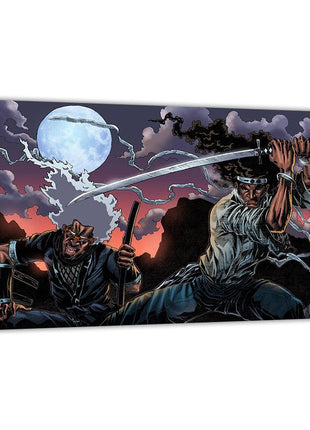 Afro Samurai Duel Art | Acrylic, Metal & Canvas - Snapping Turtle Gallery