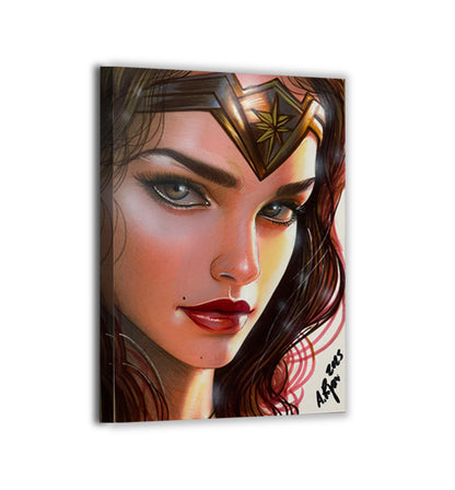 Amazon’s Resolve Canvas — Wonder Woman portrait by Aurelio Rigoni; gallery-wrapped, ready to hang.