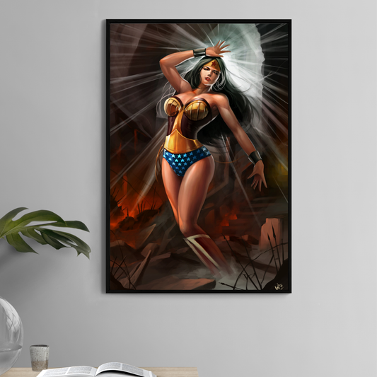 Wonder Woman radiant warrior pose – 11x17 print by Ceasar
