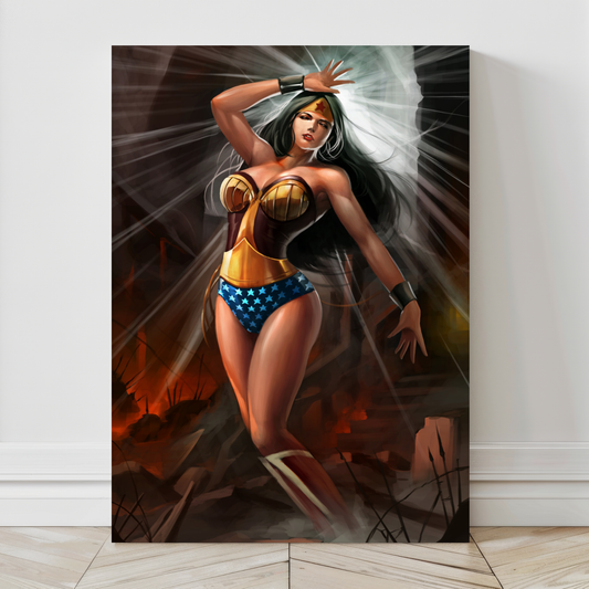 Wonder Woman radiant warrior pose – 24x36 canvas print by Ceasar