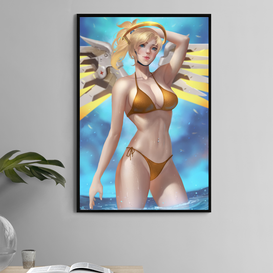  Bikini-themed Overwatch Mercy print by Nopeys – 11x17 fan wall art