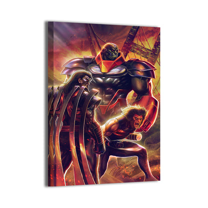 Apocalypse Ascendant Wall Art Canvas Print – Wolverine, Mr. Sinister & Apocalypse by Ryan Pasibe & Marvin Tabacon