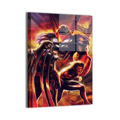 Apocalypse Ascendant Wall Art Metal Print – Wolverine, Mr. Sinister & Apocalypse by Ryan Pasibe & Marvin Tabacon