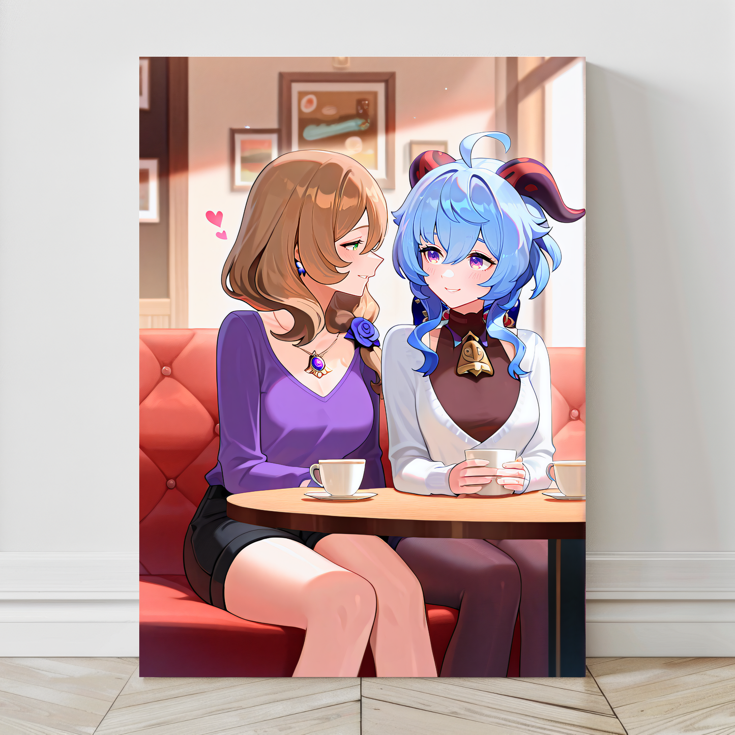 Arcane Affection Wall Art Canvas Print – Lisa & Ganyu Genshin Impact by Glavakolhoza