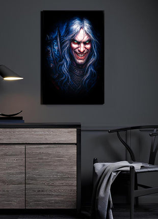 Fallen Prince of Lordaeron acrylic wall art showing Arthas Menethil unhelmed